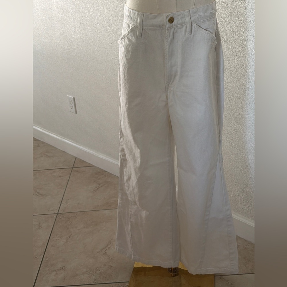 Frame Denim Cream Wide-Leg Pants